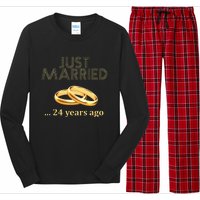 24th Wedding Anniversary Just Married 24 Years Ago Long Sleeve Pajama Set