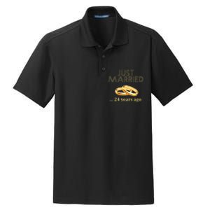 24th Wedding Anniversary Just Married 24 Years Ago Dry Zone Grid Polo