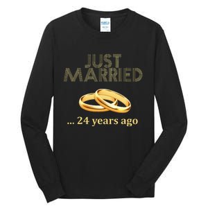 24th Wedding Anniversary Just Married 24 Years Ago Tall Long Sleeve T-Shirt