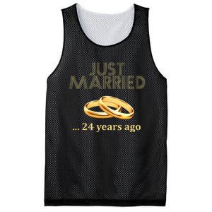 24th Wedding Anniversary Just Married 24 Years Ago Mesh Reversible Basketball Jersey Tank