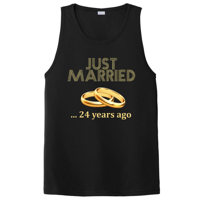 24th Wedding Anniversary Just Married 24 Years Ago PosiCharge Competitor Tank