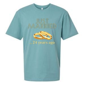 24th Wedding Anniversary Just Married 24 Years Ago Sueded Cloud Jersey T-Shirt