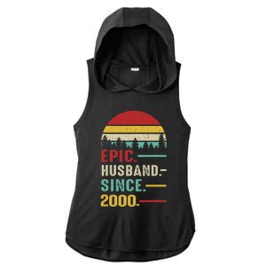 25th Wedding Anniversary For Him Epic Husband Since 2000 Ladies PosiCharge Tri-Blend Wicking Draft Hoodie Tank