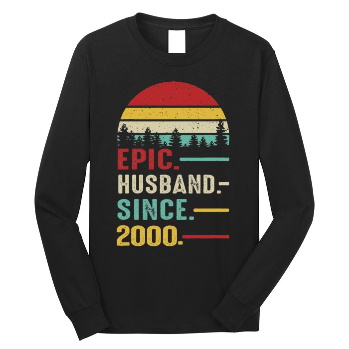 25th Wedding Anniversary For Him Epic Husband Since 2000 Long Sleeve Shirt