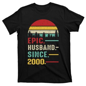 25th Wedding Anniversary For Him Epic Husband Since 2000 T-Shirt