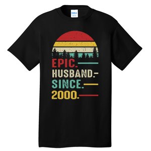 25th Wedding Anniversary For Him Epic Husband Since 2000 Tall T-Shirt