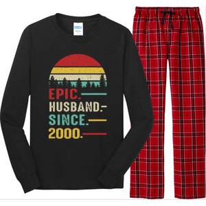 25th Wedding Anniversary For Him Epic Husband Since 2000 Long Sleeve Pajama Set