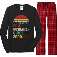 25th Wedding Anniversary For Him Epic Husband Since 2000 Long Sleeve Pajama Set