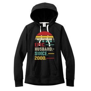 25th Wedding Anniversary For Him Epic Husband Since 2000 Women's Fleece Hoodie