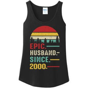 25th Wedding Anniversary For Him Epic Husband Since 2000 Ladies Essential Tank