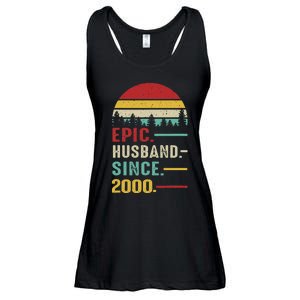 25th Wedding Anniversary For Him Epic Husband Since 2000 Ladies Essential Flowy Tank