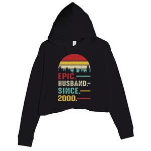 25th Wedding Anniversary For Him Epic Husband Since 2000 Crop Fleece Hoodie