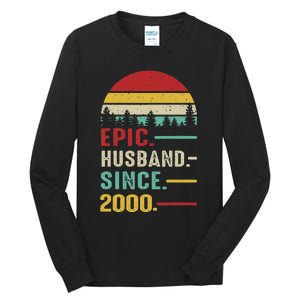 25th Wedding Anniversary For Him Epic Husband Since 2000 Tall Long Sleeve T-Shirt