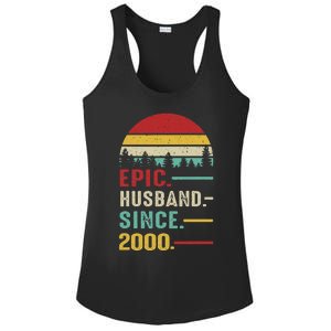 25th Wedding Anniversary For Him Epic Husband Since 2000 Ladies PosiCharge Competitor Racerback Tank