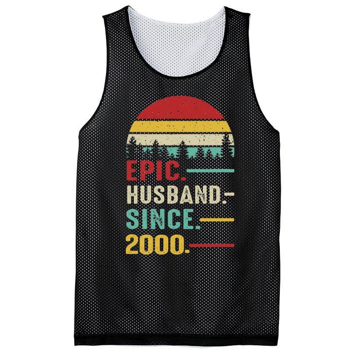 25th Wedding Anniversary For Him Epic Husband Since 2000 Mesh Reversible Basketball Jersey Tank