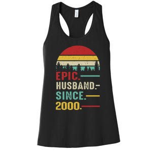 25th Wedding Anniversary For Him Epic Husband Since 2000 Women's Racerback Tank