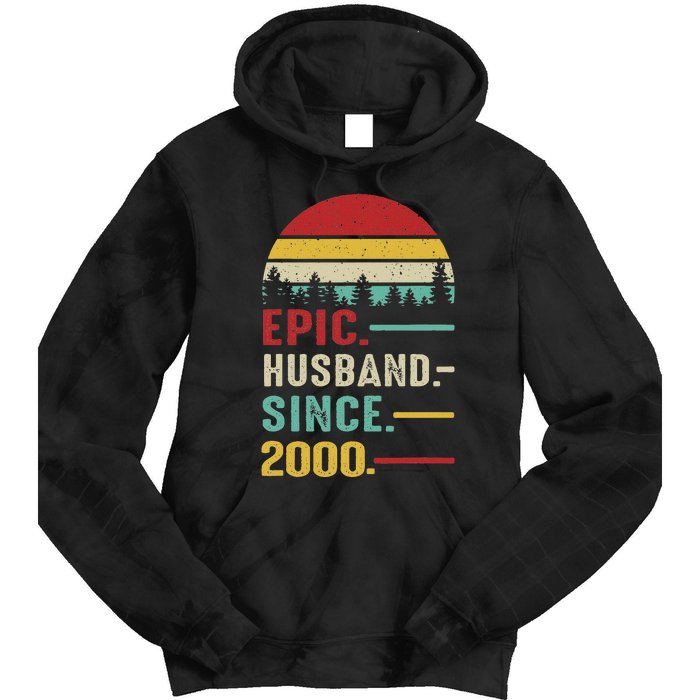 25th Wedding Anniversary For Him Epic Husband Since 2000 Tie Dye Hoodie