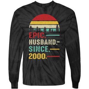 25th Wedding Anniversary For Him Epic Husband Since 2000 Tie-Dye Long Sleeve Shirt