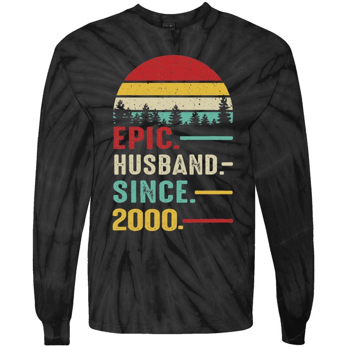 25th Wedding Anniversary For Him Epic Husband Since 2000 Tie-Dye Long Sleeve Shirt