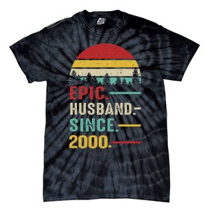 25th Wedding Anniversary For Him Epic Husband Since 2000 Tie-Dye T-Shirt