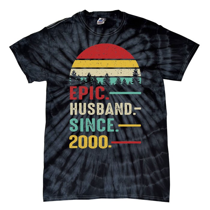 25th Wedding Anniversary For Him Epic Husband Since 2000 Tie-Dye T-Shirt