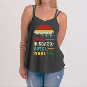 25th Wedding Anniversary For Him Epic Husband Since 2000 Women's Strappy Tank