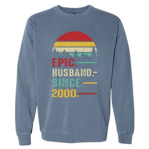 25th Wedding Anniversary For Him Epic Husband Since 2000 Garment-Dyed Sweatshirt