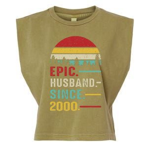 25th Wedding Anniversary For Him Epic Husband Since 2000 Garment-Dyed Women's Muscle Tee