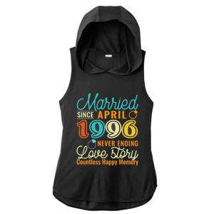 26th Wedding Anniversary Love Story Married Since April 1996 Cute Gift Ladies PosiCharge Tri-Blend Wicking Draft Hoodie Tank