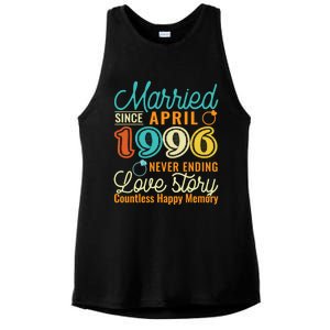 26th Wedding Anniversary Love Story Married Since April 1996 Cute Gift Ladies PosiCharge Tri-Blend Wicking Tank