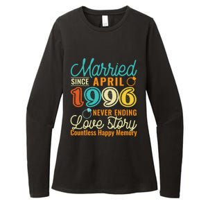 26th Wedding Anniversary Love Story Married Since April 1996 Cute Gift Womens CVC Long Sleeve Shirt