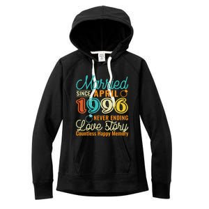 26th Wedding Anniversary Love Story Married Since April 1996 Cute Gift Women's Fleece Hoodie