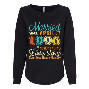 26th Wedding Anniversary Love Story Married Since April 1996 Cute Gift Womens California Wash Sweatshirt