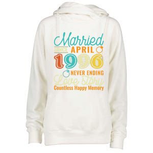 26th Wedding Anniversary Love Story Married Since April 1996 Cute Gift Womens Funnel Neck Pullover Hood