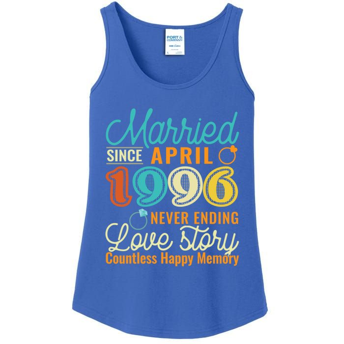 26th Wedding Anniversary Love Story Married Since April 1996 Cute Gift Ladies Essential Tank