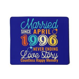 26th Wedding Anniversary Love Story Married Since April 1996 Cute Gift Mousepad