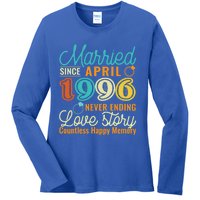 26th Wedding Anniversary Love Story Married Since April 1996 Cute Gift Ladies Long Sleeve Shirt