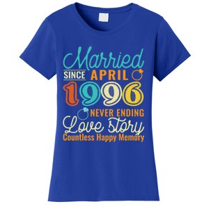 26th Wedding Anniversary Love Story Married Since April 1996 Cute Gift Women's T-Shirt