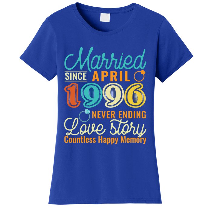 26th Wedding Anniversary Love Story Married Since April 1996 Cute Gift Women's T-Shirt