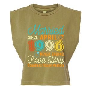 26th Wedding Anniversary Love Story Married Since April 1996 Cute Gift Garment-Dyed Women's Muscle Tee