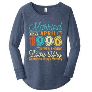 26th Wedding Anniversary Love Story Married Since April 1996 Cute Gift Women's Perfect Tri Tunic Long Sleeve Shirt