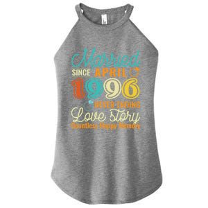 26th Wedding Anniversary Love Story Married Since April 1996 Cute Gift Women's Perfect Tri Rocker Tank