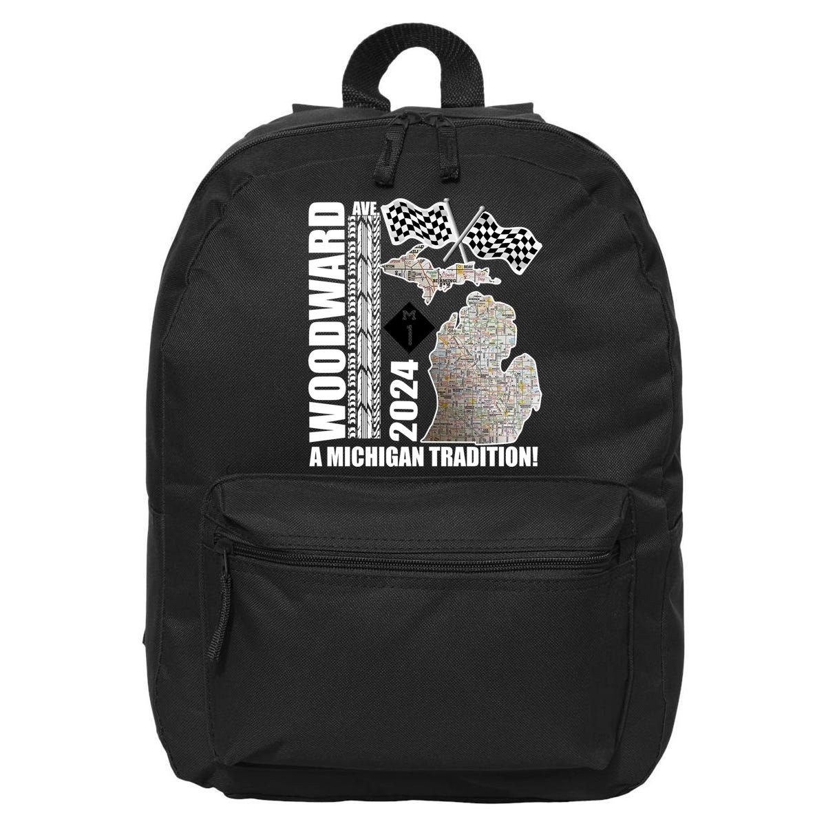 2024 Woodward Ave A Michigan Tradition Map 16 in Basic Backpack
