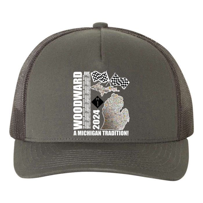 2024 Woodward Ave A Michigan Tradition Map Yupoong Adult 5-Panel Trucker Hat