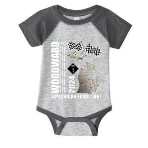 2024 Woodward Ave A Michigan Tradition Map Infant Baby Jersey Bodysuit