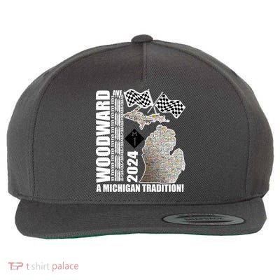 2024 Woodward Ave A Michigan Tradition Map Wool Snapback Cap