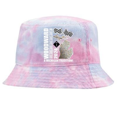 2024 Woodward Ave A Michigan Tradition Map Tie-Dyed Bucket Hat