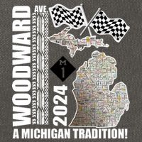 2024 Woodward Ave A Michigan Tradition Map Cotton Canvas Backpack