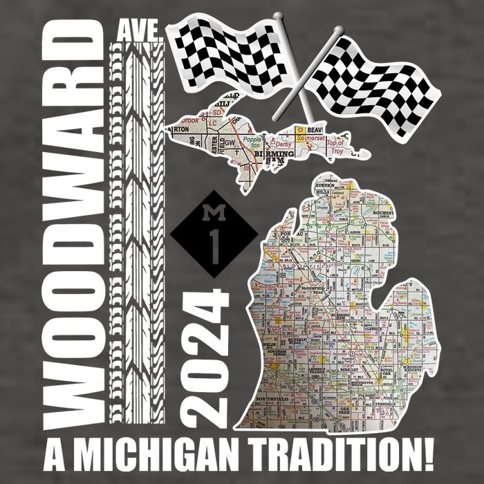 2024 Woodward Ave A Michigan Tradition Map Vector Backpack