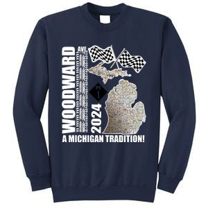 2024 Woodward Ave A Michigan Tradition Map Sweatshirt